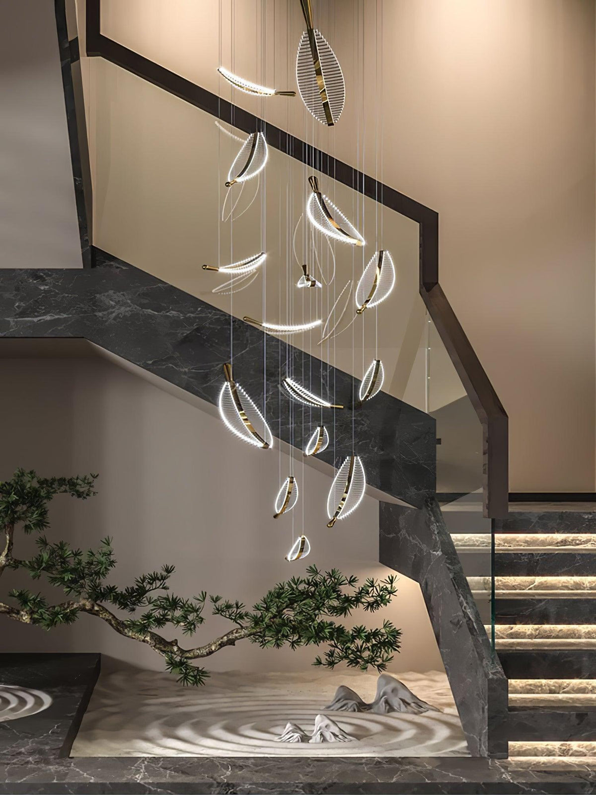 diy-leaf-led-chandelier