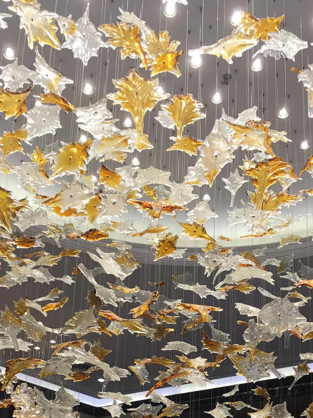 diy-maple-leaf-chandelier