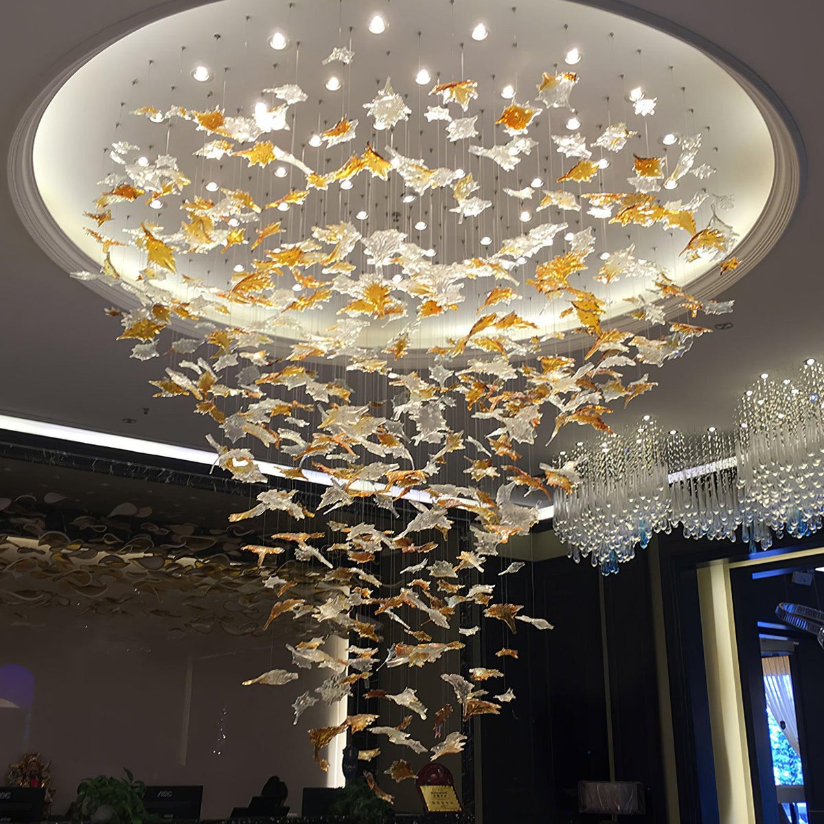 diy-maple-leaf-chandelier