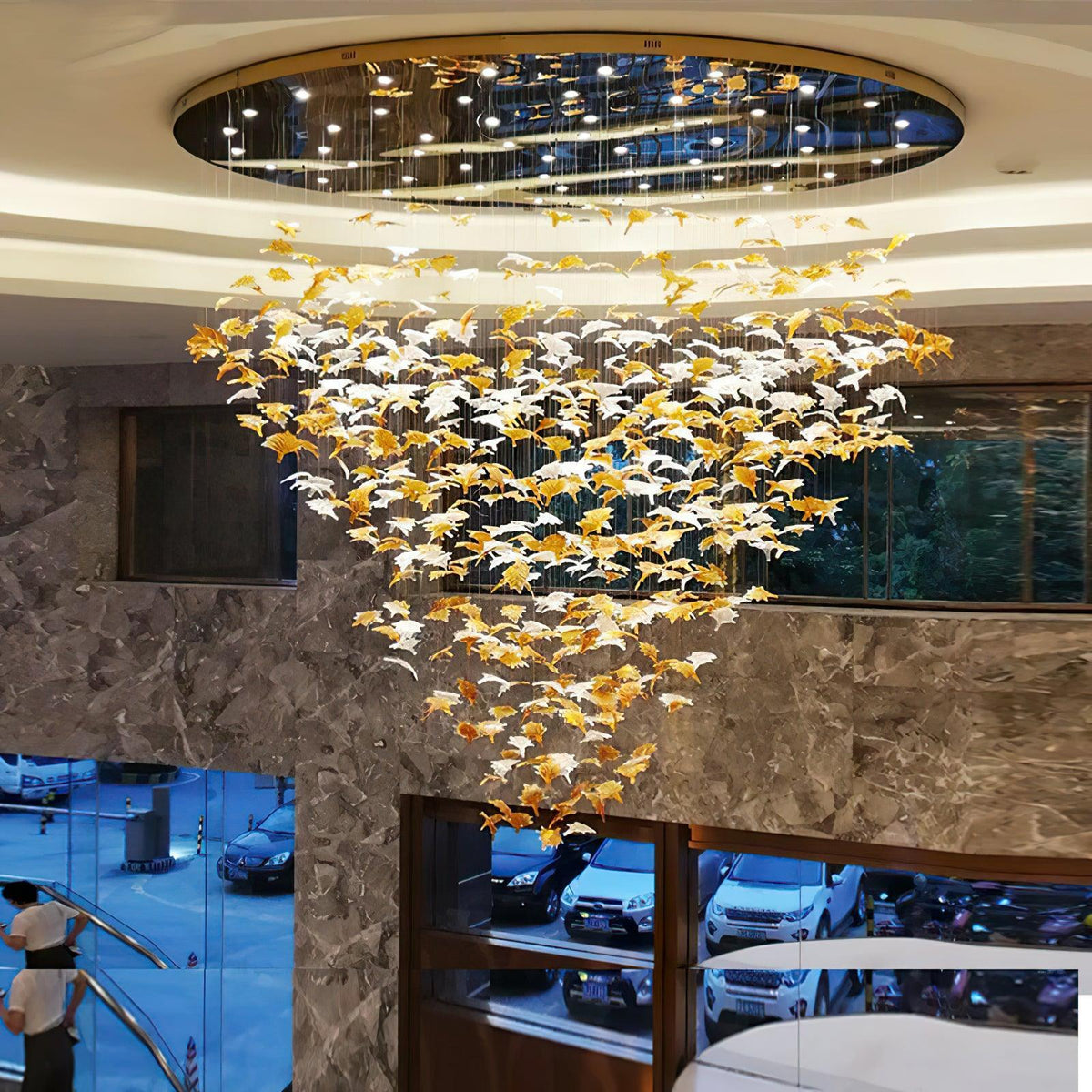 diy-maple-leaf-chandelier