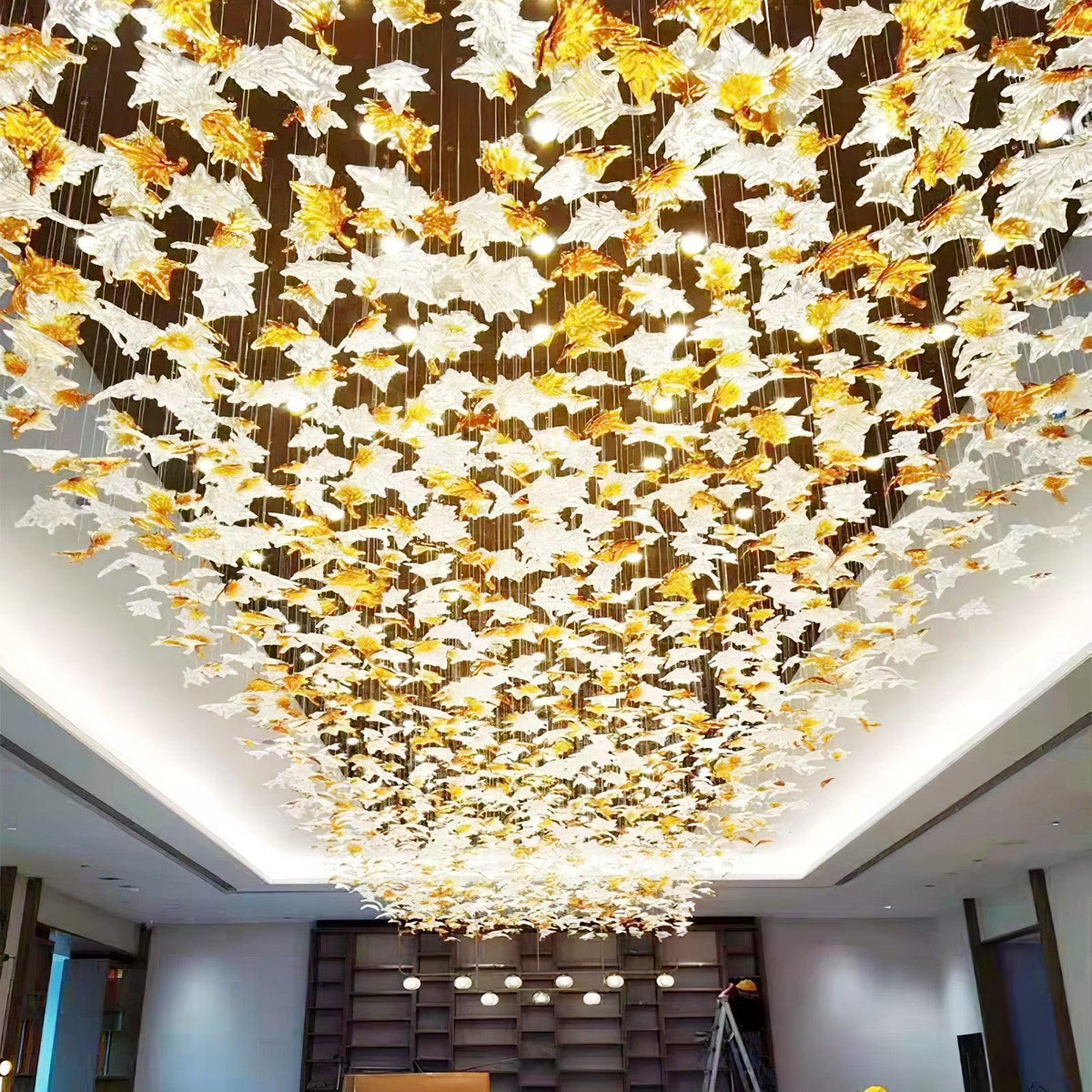 diy-maple-leaf-chandelier