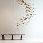 Tidal Art Glass Chandelier – Modern Cascading LED Pendant Light