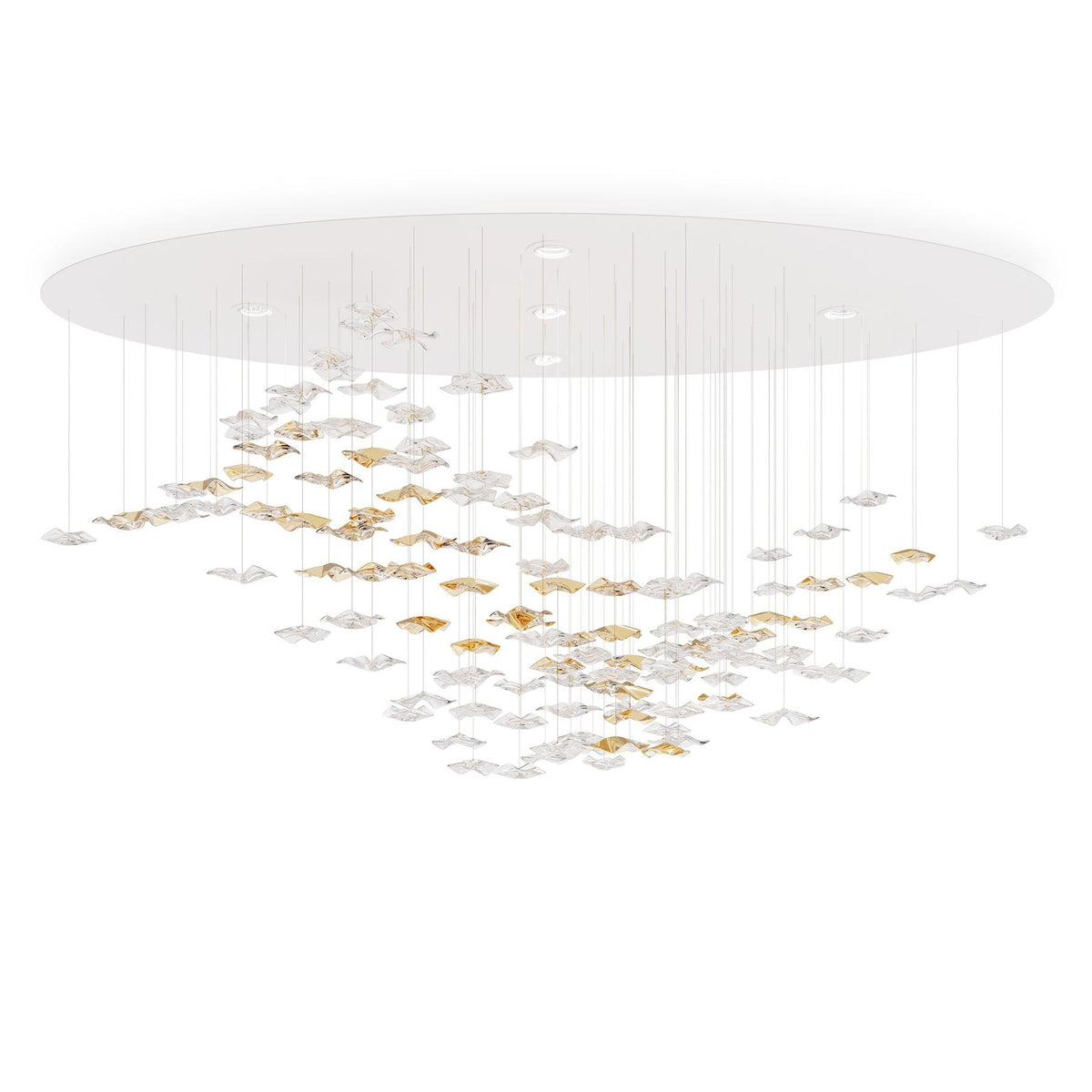 Tidal Art Glass Chandelier – Modern Cascading LED Pendant Light