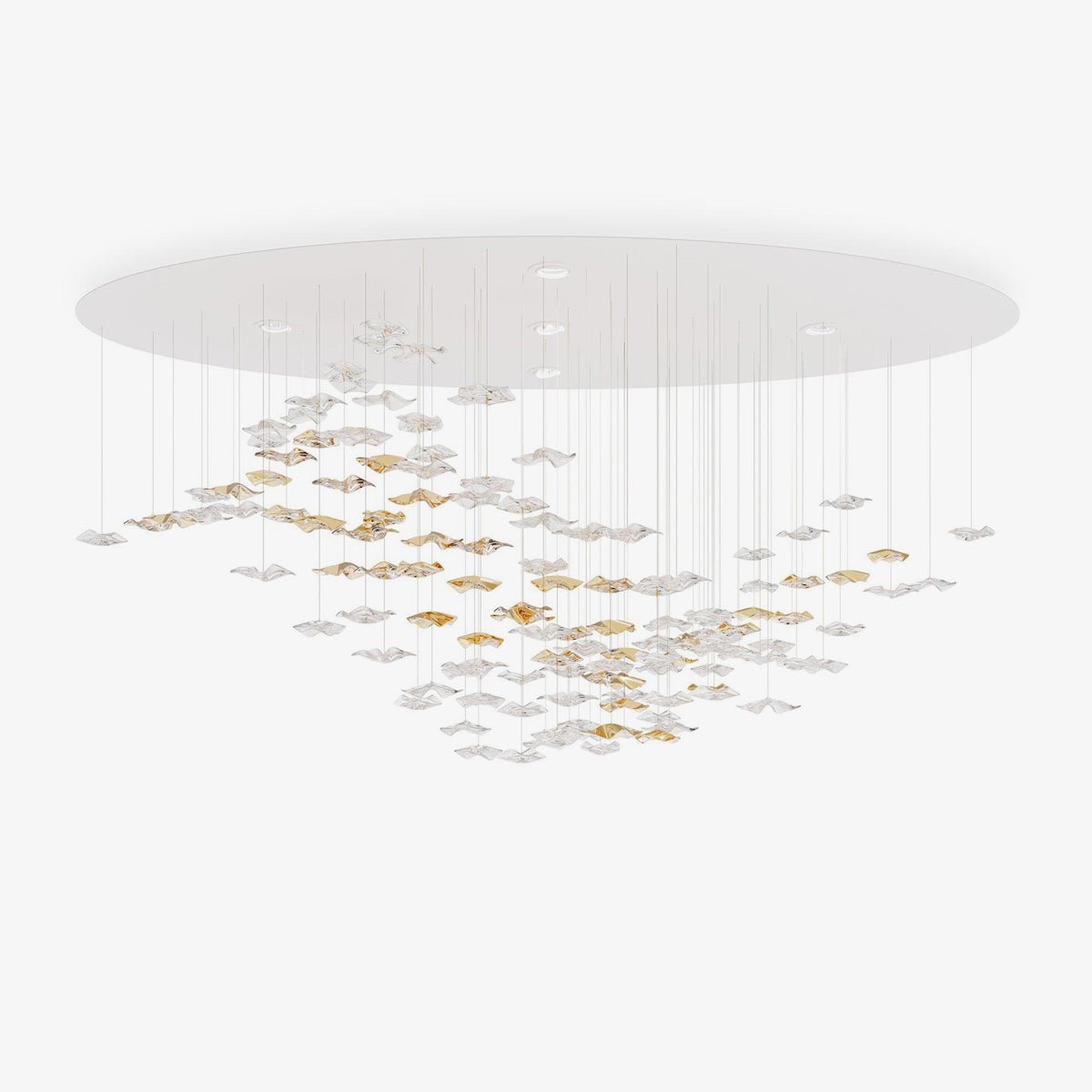 Tidal Art Glass Chandelier – Modern Cascading LED Pendant Light