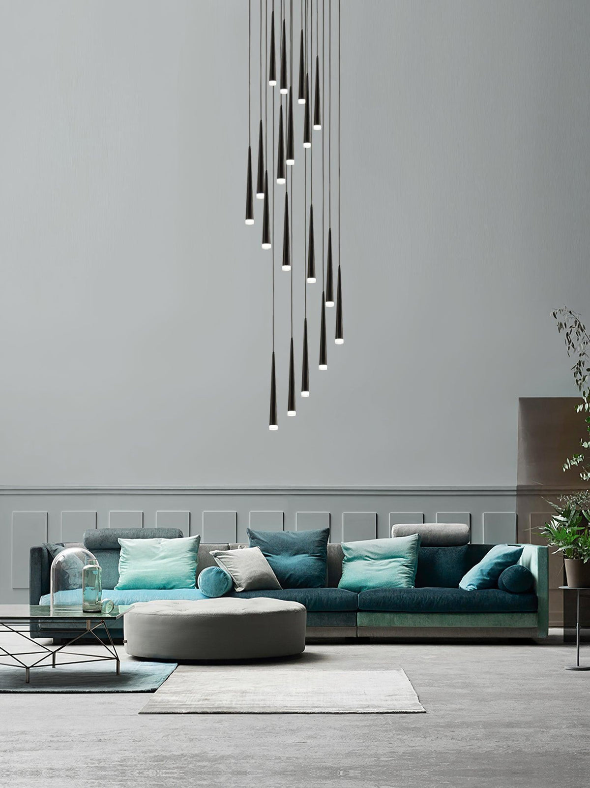 diy-slender-cone-chandelier