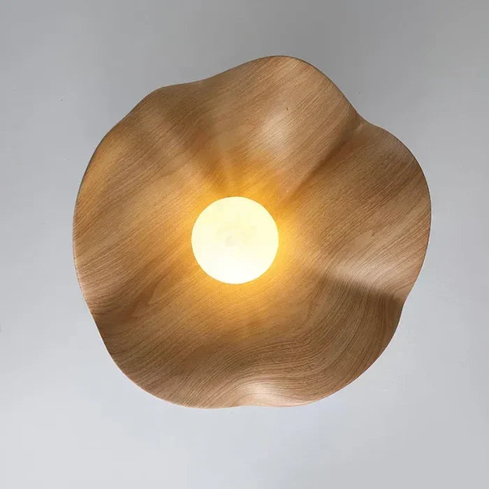 Bedroom Lamp Modern And Minimalist Walnut Leaf Shaped Ceiling Lamp