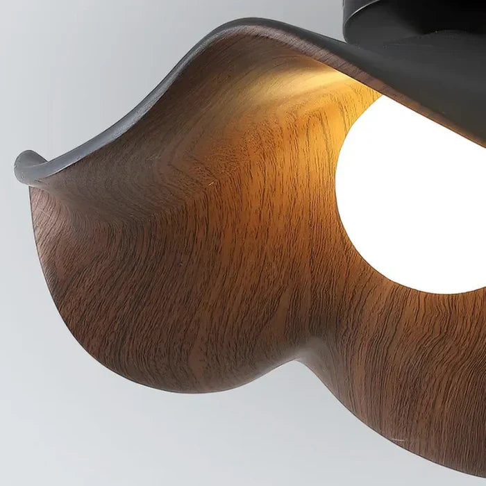 Bedroom Lamp Modern And Minimalist Walnut Leaf Shaped Ceiling Lamp