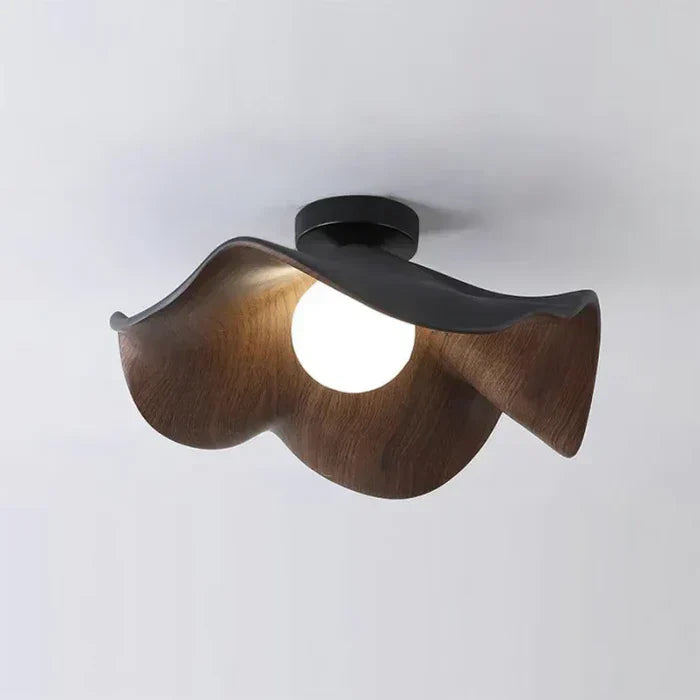 Bedroom Lamp Modern And Minimalist Walnut Leaf Shaped Ceiling Lamp