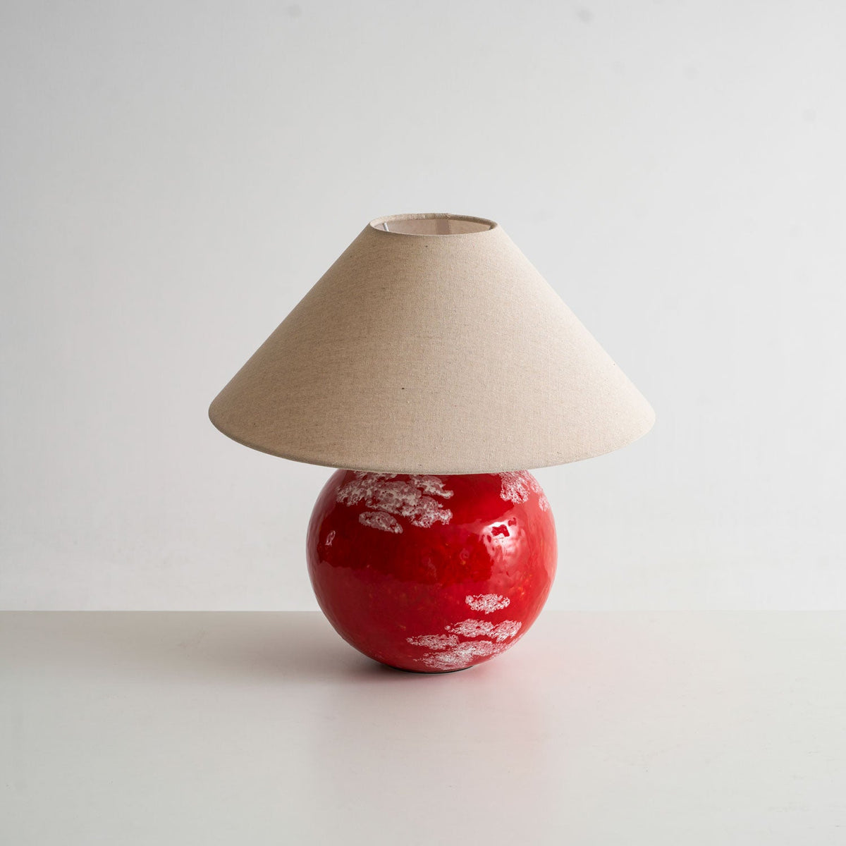 Emberveil Ceramic Table Lamp with Fabric Shade for Bedroom and Living Room