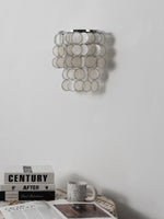 Pearl Shell Wall Sconce – Natural Layered Shell Wall Light for Bedroom, Living Room & Hallway