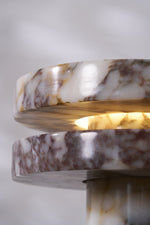 Halo Marble Table Lamp – Sculptural LED Accent Light in Natural Stone