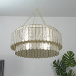 Capiz Aurelia Chandelier – Natural Shell Pendant Light for Dining & Living Spaces