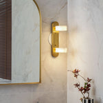 Traviso Trio Wall Sconce in Travertine and Matte Black for Bathroom Vanity
