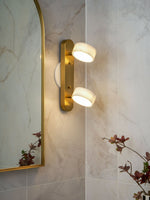 Traviso Trio Wall Sconce in Travertine and Matte Black for Bathroom Vanity