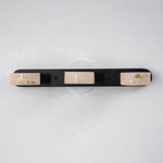 Traviso Trio Wall Sconce in Travertine and Matte Black for Bathroom Vanity