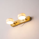 Traviso Trio Wall Sconce in Travertine and Matte Black for Bathroom Vanity