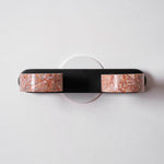 Traviso Trio Wall Sconce in Travertine and Matte Black for Bathroom Vanity