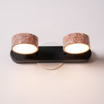 Traviso Trio Wall Sconce in Travertine and Matte Black for Bathroom Vanity