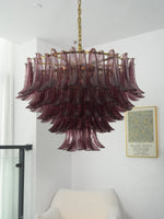 Amethyst Bloom Chandelier — Handcrafted Glass Petal Chandelier in Gold or Nickel
