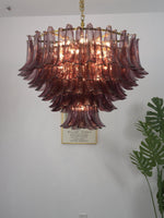 Amethyst Bloom Chandelier — Handcrafted Glass Petal Chandelier in Gold or Nickel