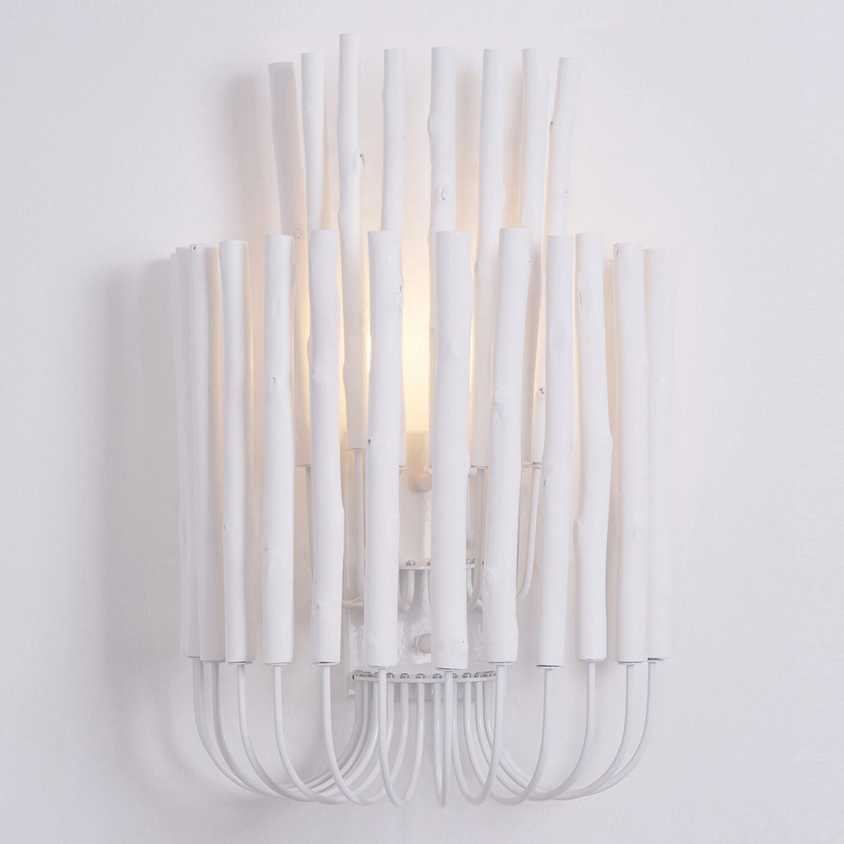Swinton Sculptural Wooden Wall Sconce with Curved Iron Arm