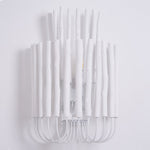Swinton Sculptural Wooden Wall Sconce with Curved Iron Arm