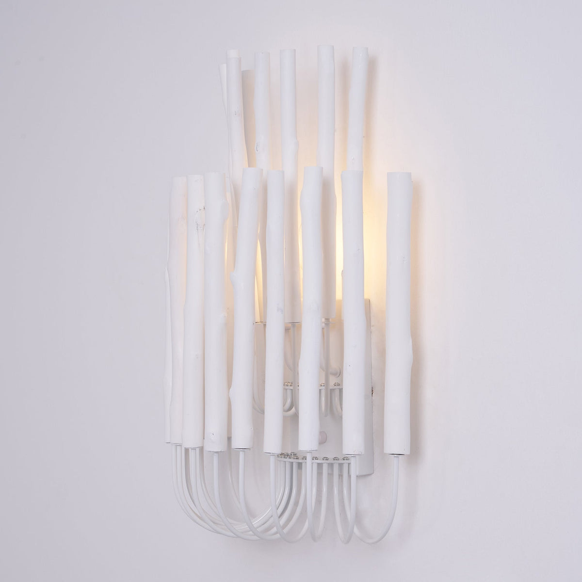 Swinton Sculptural Wooden Wall Sconce with Curved Iron Arm