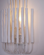 Swinton Sculptural Wooden Wall Sconce with Curved Iron Arm