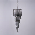 Lucente Noir Spiral Chandelier — Smoked Glass Pendant Light