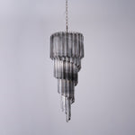 Lucente Noir Spiral Chandelier — Smoked Glass Pendant Light