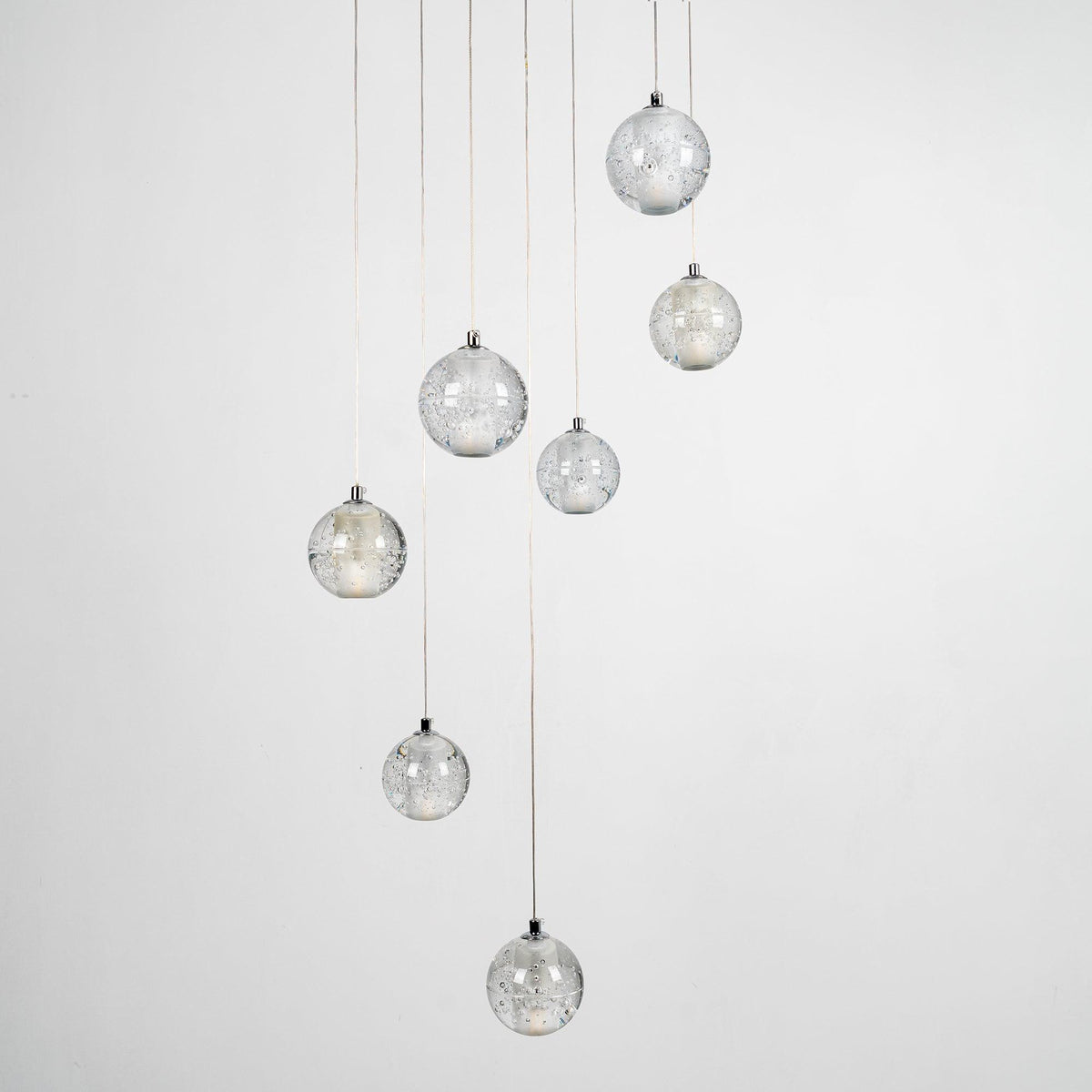 Crystal Ball Pendant Light – Chrome & Clear Glass Chandelier