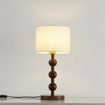 Orba Wooden Table Lamp with Fabric Shade – Modern Sculptural Lighting