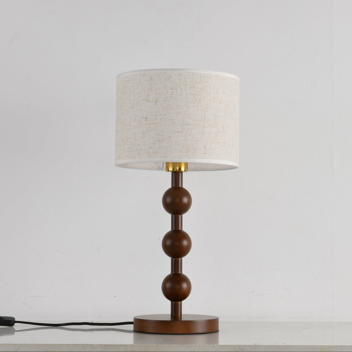 Orba Wooden Table Lamp with Fabric Shade – Modern Sculptural Lighting