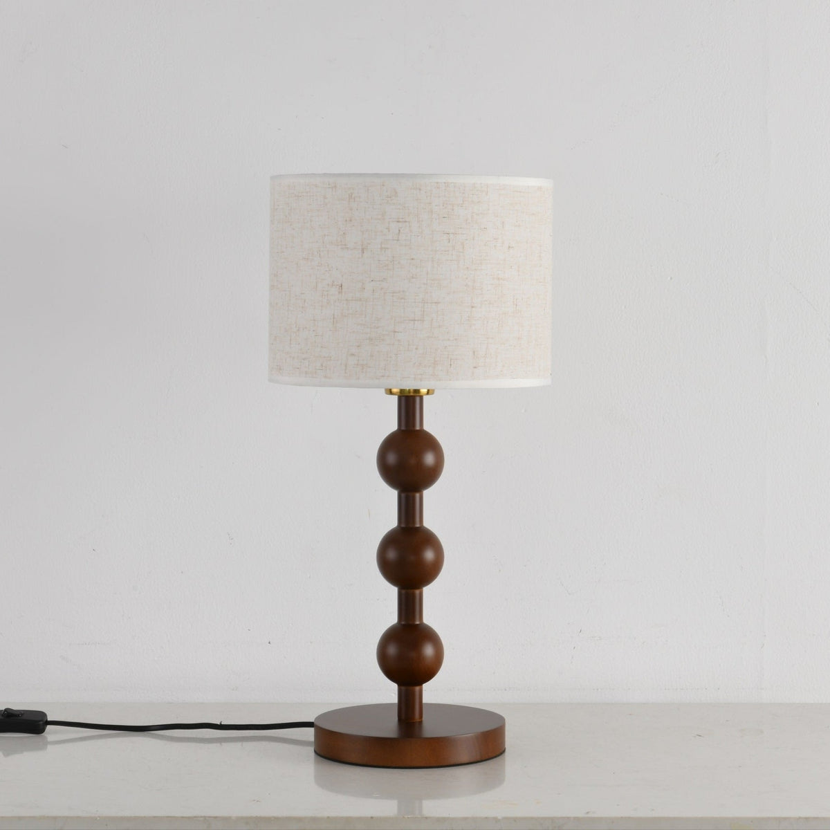 Orba Wooden Table Lamp with Fabric Shade – Modern Sculptural Lighting