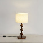 Orba Wooden Table Lamp with Fabric Shade – Modern Sculptural Lighting