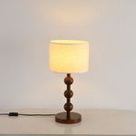 Orba Wooden Table Lamp with Fabric Shade – Modern Sculptural Lighting