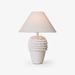 Ruffle Ceramic Table Lamp with Fluted Base and Fabric Shade