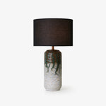 Verde Drip Ceramic Table Lamp with Black Linen Shade