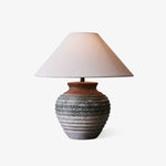 Volca Gradient Ceramic Table Lamp with Linen Shade