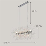 Luxury Modern Led Pendant Light With Electroplated Metal Crystal Design E26 E27 Compatible
