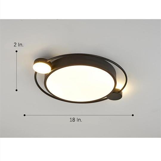 Modern Flush Mount Ceiling Light Dual Round Light Design In Gold And Black Finishes