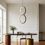 Aurelia Interlocking Dual Ring LED Pendant Light in Aluminum and Acrylic