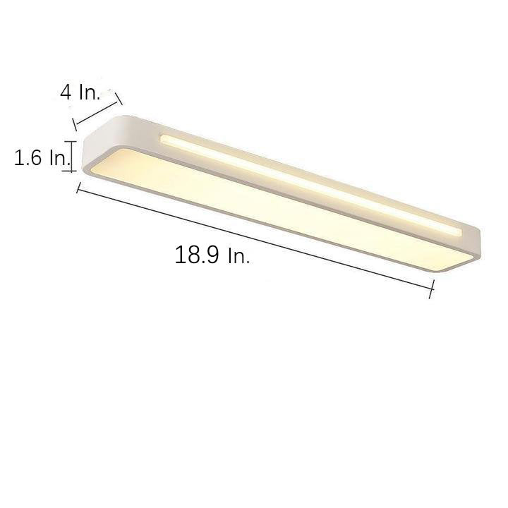 Modern Rectangular LED Flush Mount Ceiling Light in Black or White
