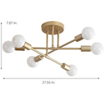 Aurelia Six-Light Globe Chandelier in Black and Gold