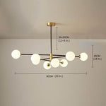 Aurelia Eight-Light Globe Pendant in Black and Gold
