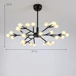 Novelty Iron Chandelier With 30 Light Glass Orbs Bubble 33 Wide Led Lighting