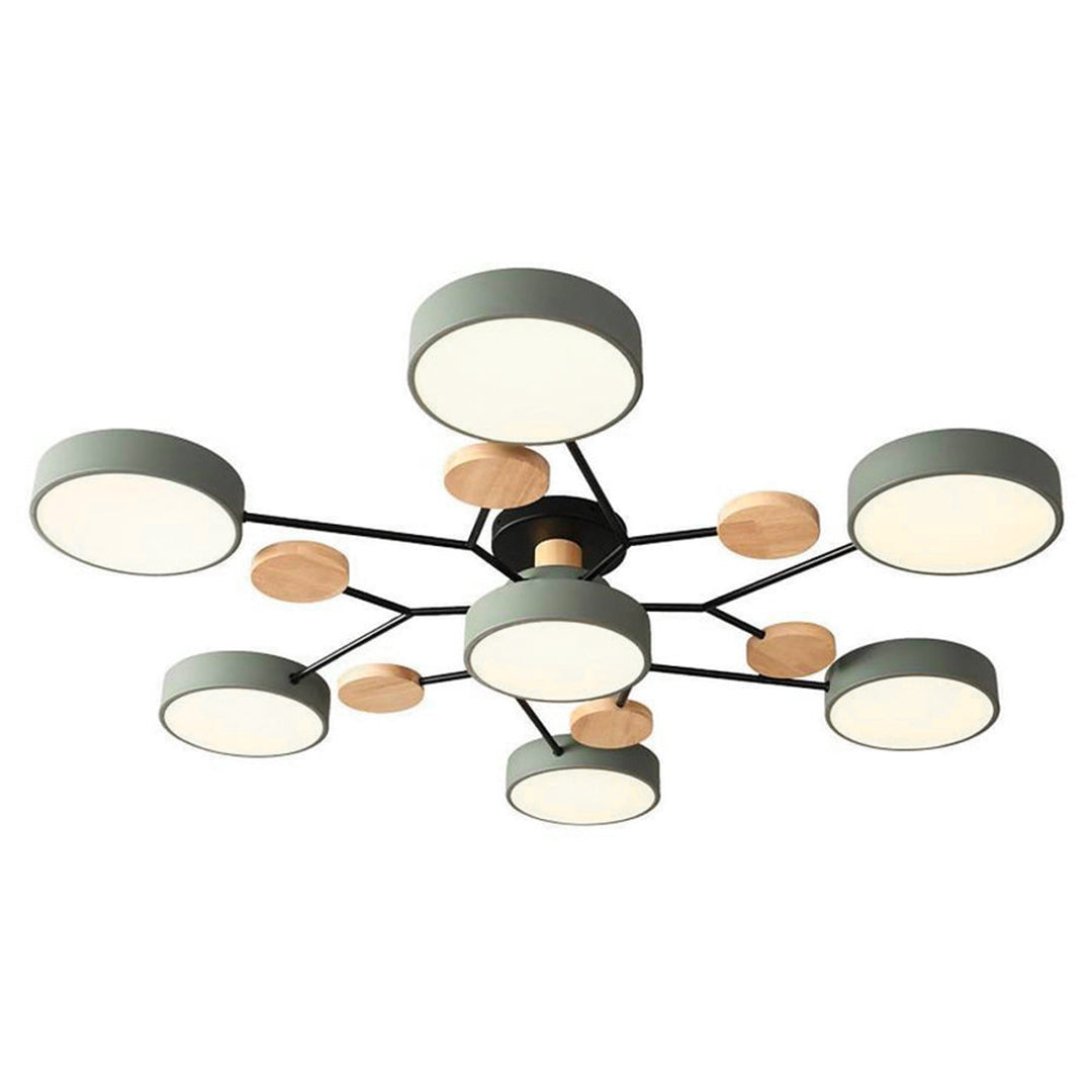 Orbital Sputnik Semi Flush Mount LED Chandelier in Metal and Acrylic