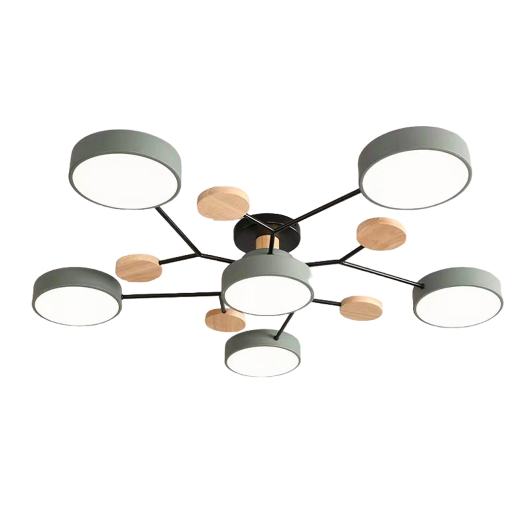 Orbital Sputnik Semi Flush Mount LED Chandelier in Metal and Acrylic