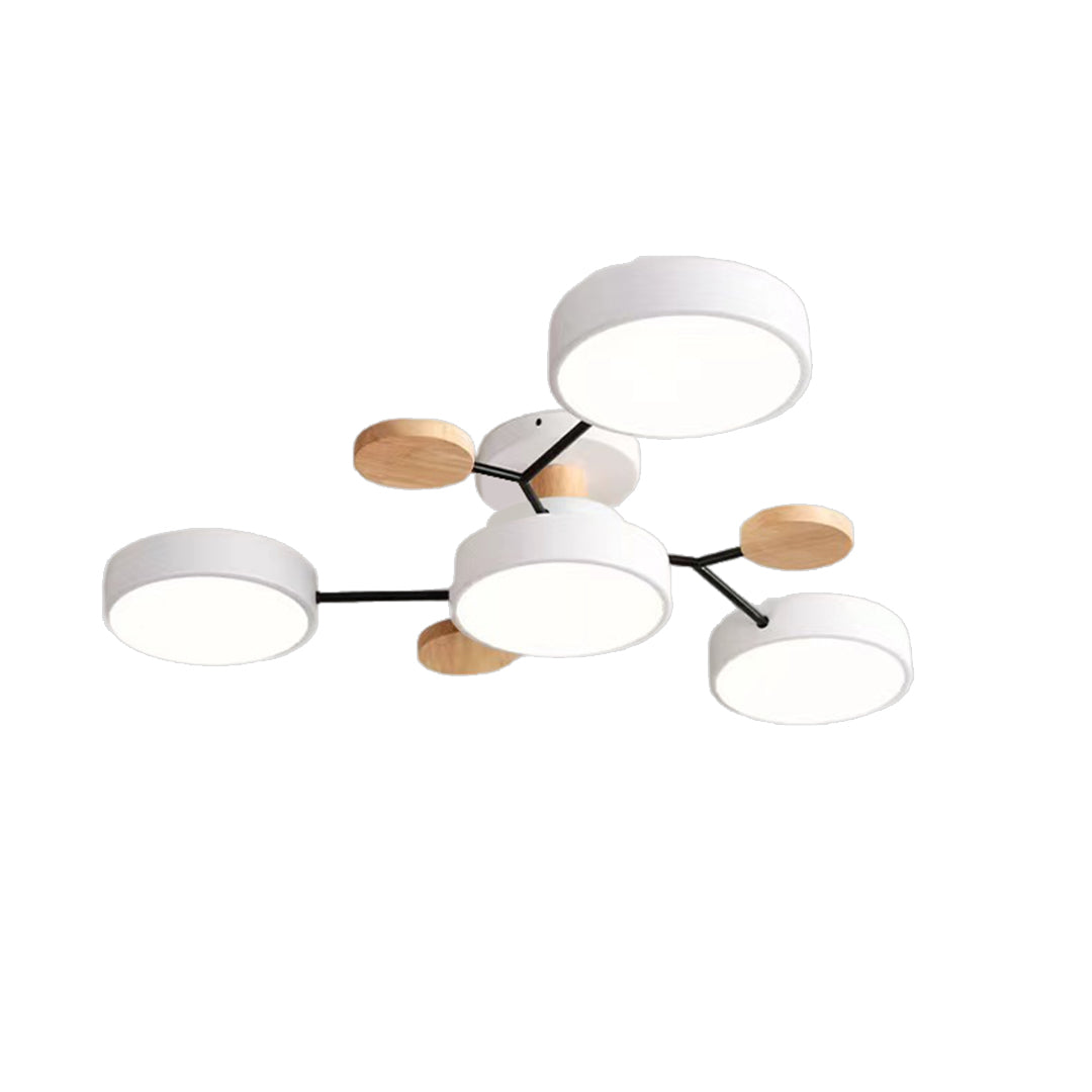 Orbital Sputnik Semi Flush Mount LED Chandelier in Metal and Acrylic