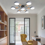 Orbital Sputnik Semi Flush Mount LED Chandelier in Metal and Acrylic